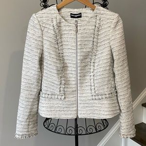 Karl Lagerfeld White and Black Tweed Blazer